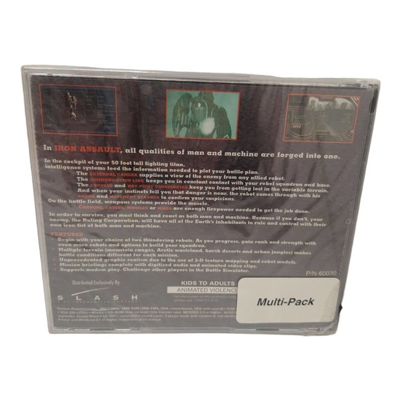 Sealed PC IBM Iron Assault CD-ROM MS-DOS Vtg Computer Mech-Sim Game 1995 Virgin - Picture 6 of 6